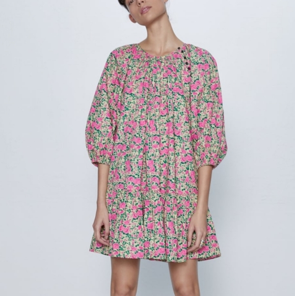 🔥Last 3🔥ZARA Floral Puff sleeves mini dre - Picture 6 of 8